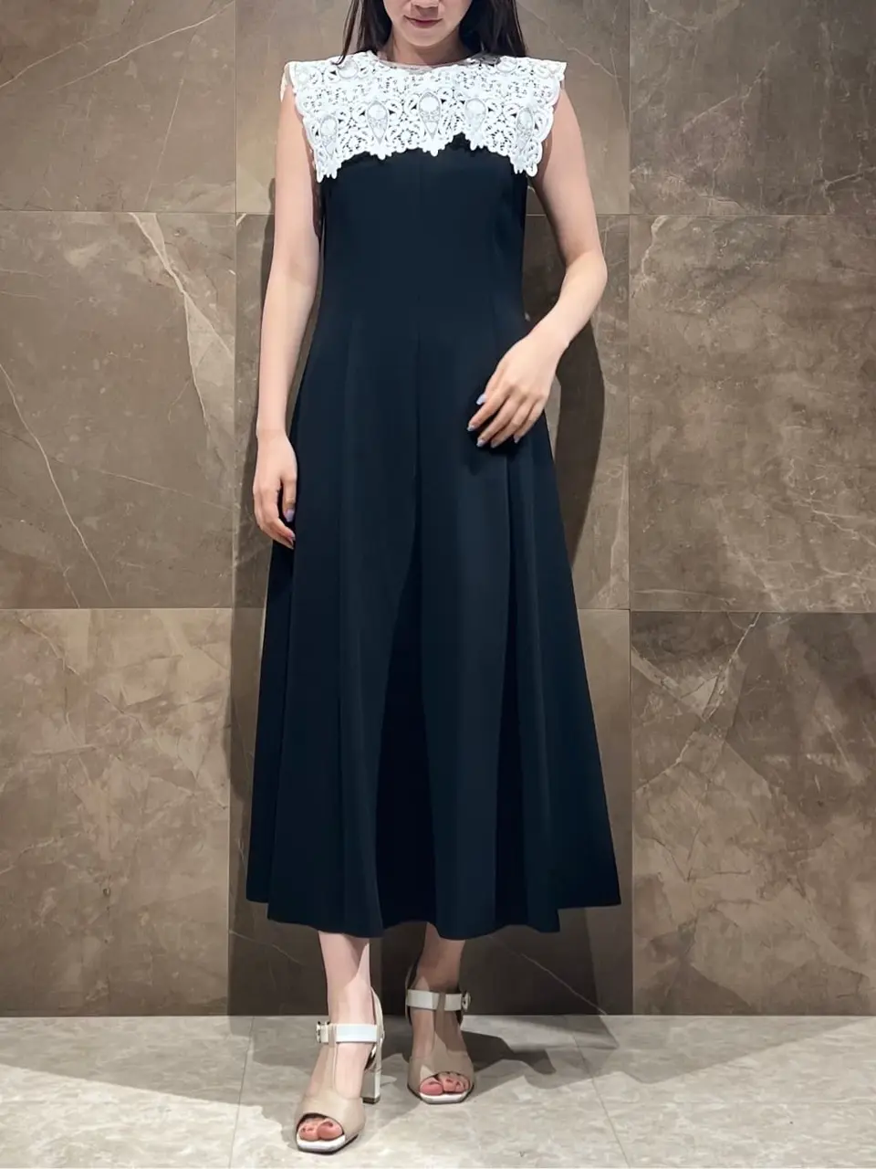 刺繍カラー付ドレス / GRACE CONTINENTAL | GRACE CONTINENTAL