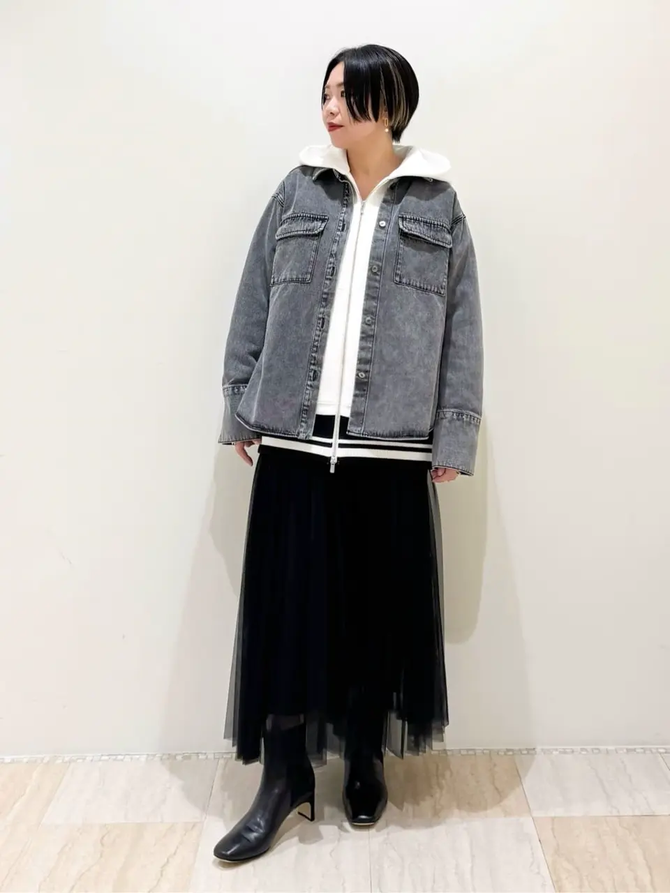GRACE CONTINENTAL ループニットジャケット ブラック チェーンニットカーディガン / GRACE CONTINENTAL | GRACE