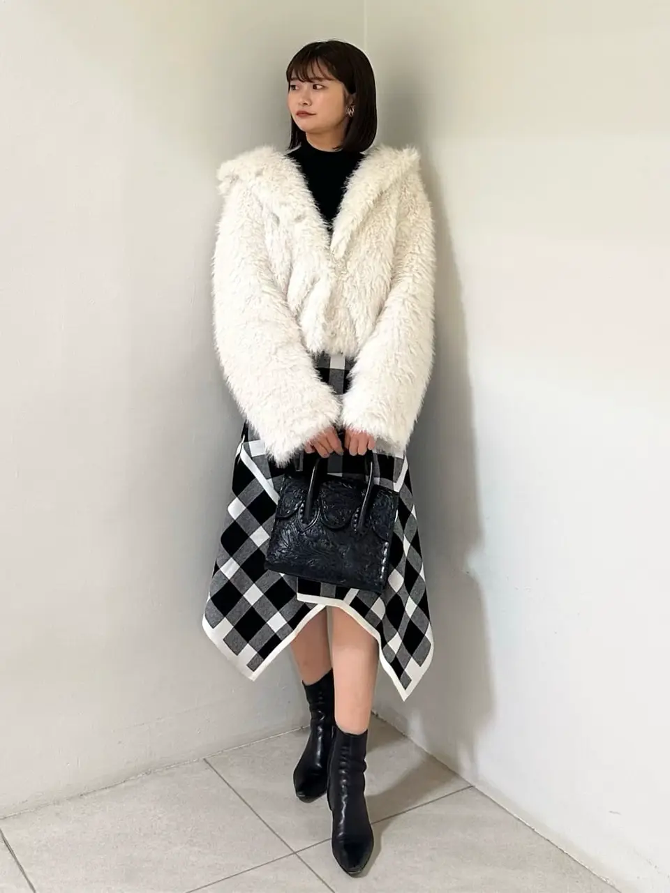 新品・最終価格！グレースコンチネンタル　チェックイレヘムニットワンピ２０２４ＡＷ チェックイレヘムニットワンピース / GRACE CONTINENTAL | GRACE