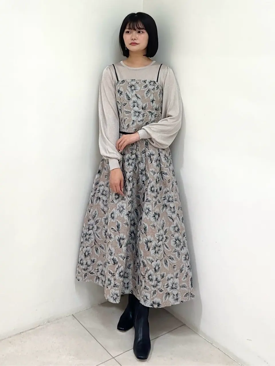 4652 【美品】パラスパレス　オールインワン リネン100％　グレー　S 4652 【美品】パラスパレスオールインワン リネン100％グレーS