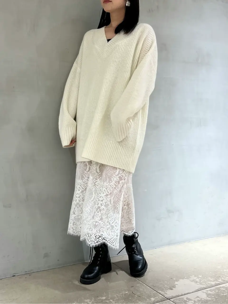 GRACE CONTINENTAL レース✖︎ニットワンピース レーシーニットワンピース / GRACE CONTINENTAL | GRACE