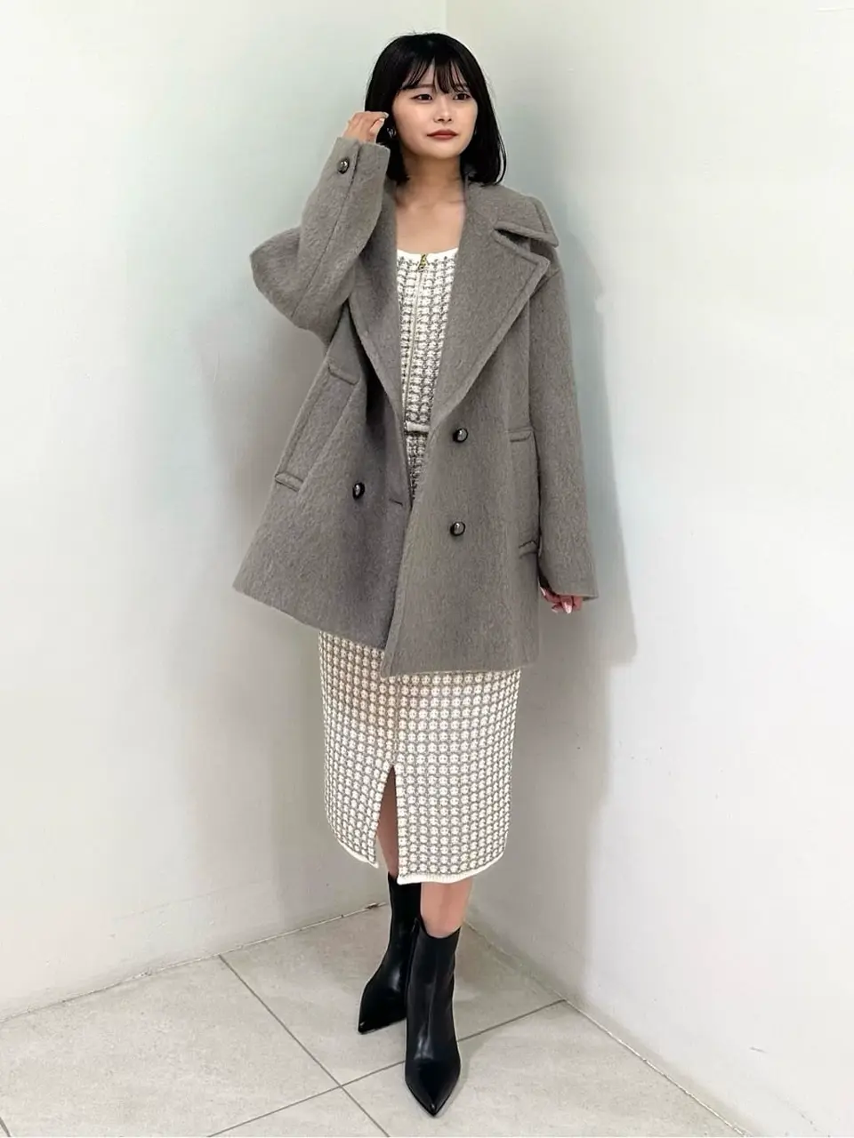 GRACE CONTINENTAL キャミソール　ウール90% ツイーディーニットキャミ / GRACE CONTINENTAL | GRACE