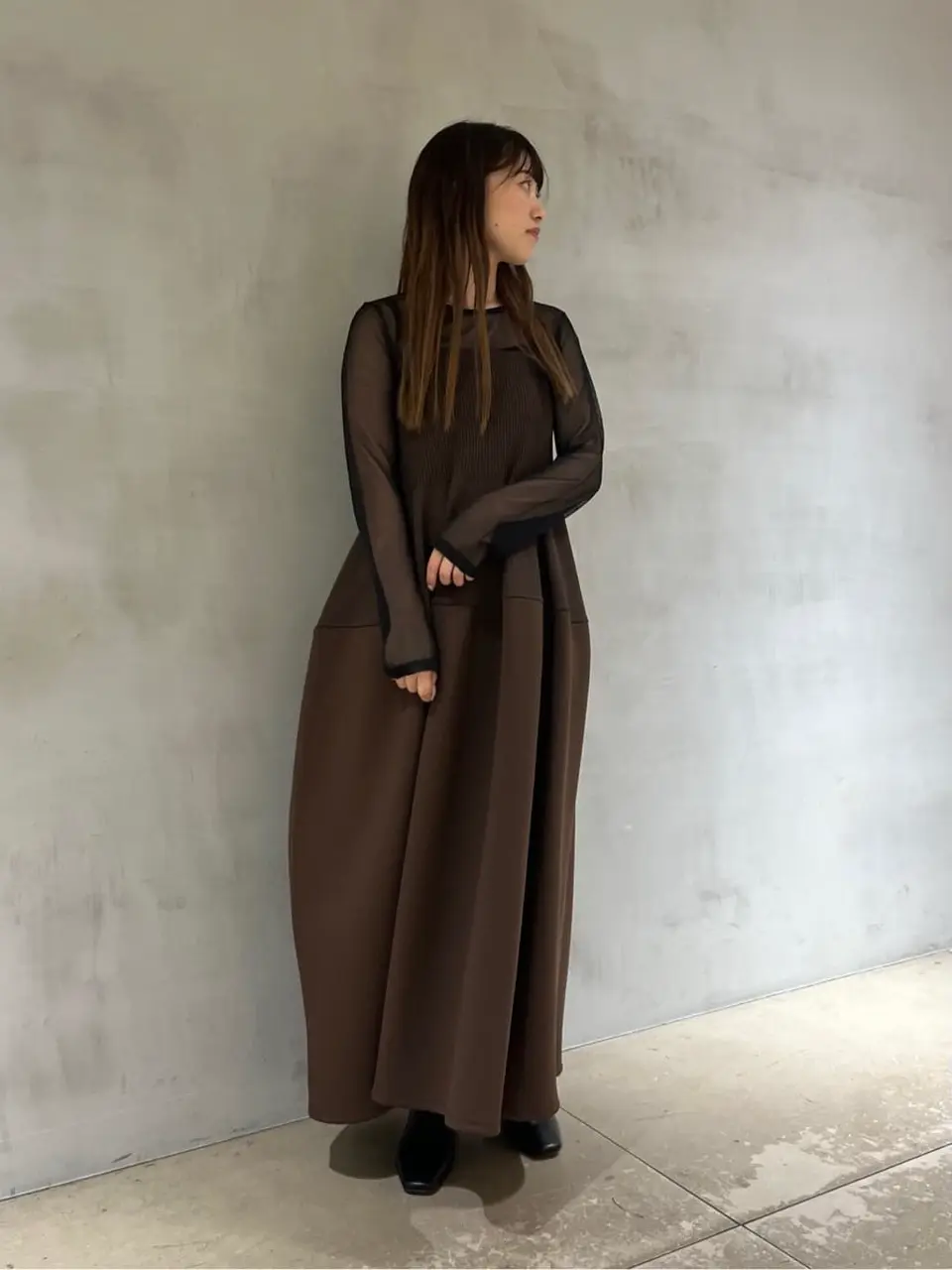 qung marronニットベアワンピースSET クン marronニットベアワンピースSET カラー:マロンベージュ