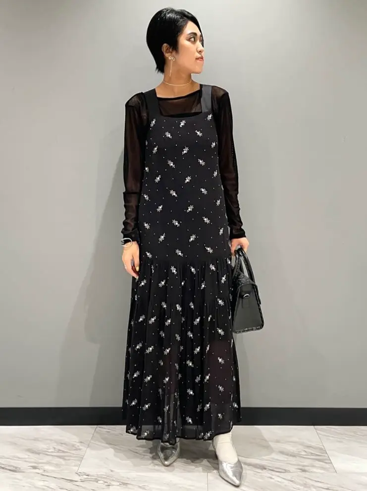 グレースコンチネンタル　ノースリーブ　ワンピース　38 新品タグ付き フラワー刺繍ノースリーブワンピース / GRACE CONTINENTAL