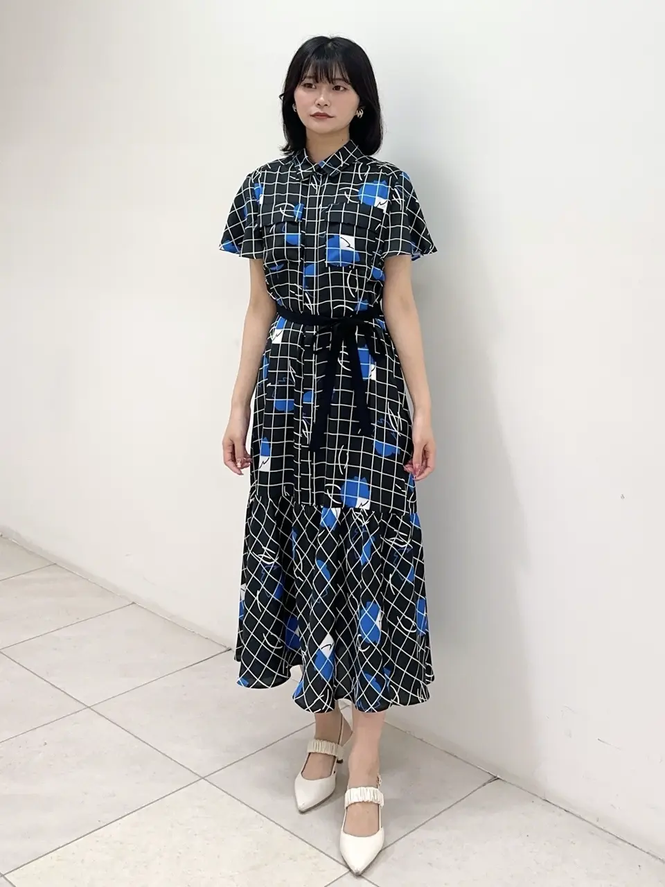 GRACE CONTINENTAL ／フラワーシャツワンピース ラインフラワーシャツドレス / GRACE CONTINENTAL | GRACE
