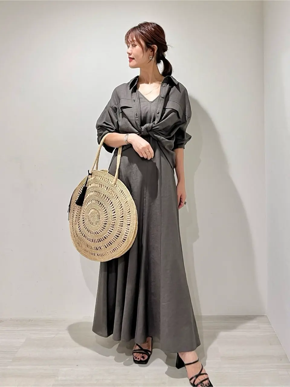 値下げ　MEISON N.H PARIS ブラック タッセル付き サークルバッグ WEB限定】【MAISON N.H PARIS】レザーメッシュバッグ | wagona