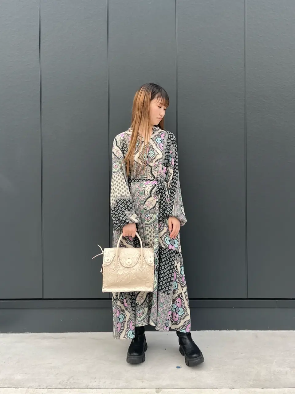 グレースコンチネンタル★美品★カフタンプリントロングワンピース★サイズ36 カフタンプリントロングワンピース / GRACE CONTINENTAL | GRACE