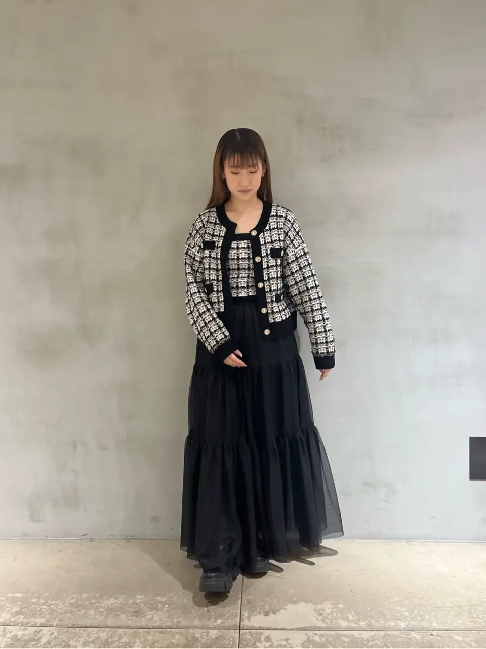 ELENDEEK 2024 ビスチェ　グレー ニットライクレースビスチェ / GRACE CONTINENTAL | GRACE