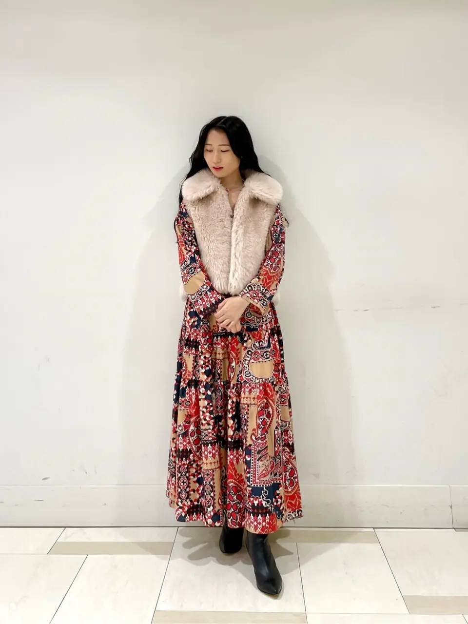 【極美品】グレースコンチネンタル　ウールボアベストジレ　取外し可 2way ウールボアコンビジレ / GRACE CONTINENTAL | GRACE CONTINENTAL