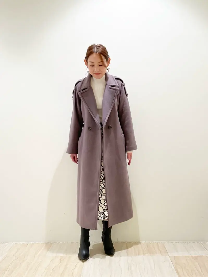 R_cya♡！　美品 グレースコンチネンタル ロングコート 36 グレースコンチネンタル ダイアグラムステンカラーロングコート