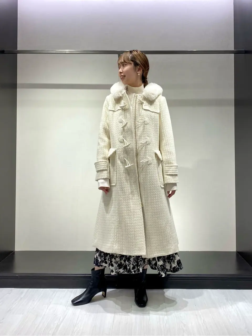 カシミヤ混♡グレースコンチネンタル ダッフル コート リアルファー S カシミヤ混♡グレースコンチネンタル ダッフル コート リアル