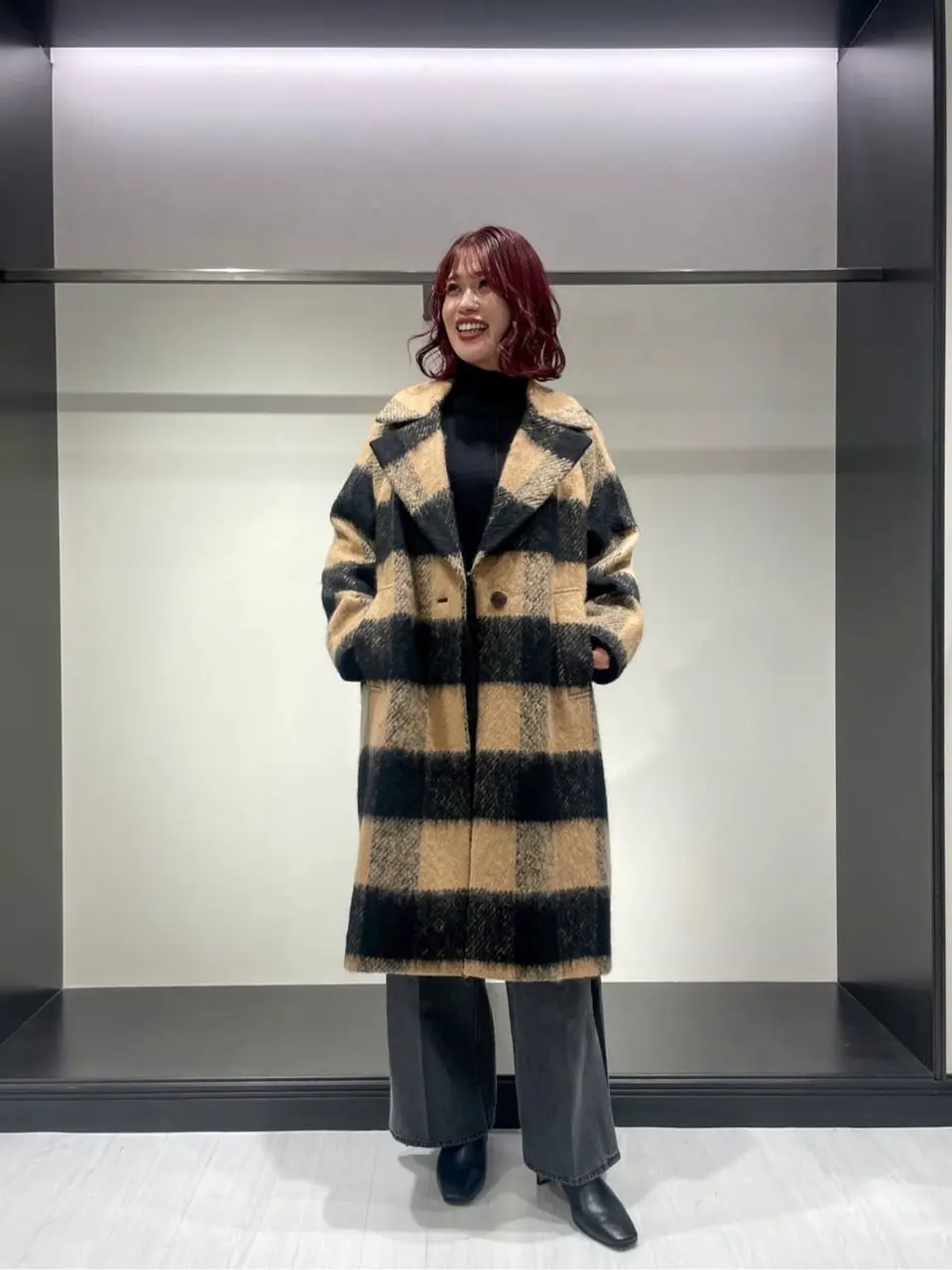 グレースコンチネンタル⭐️シャギーチェックチェスターコート シャギーチェックチェスターコート / GRACE CONTINENTAL | GRACE