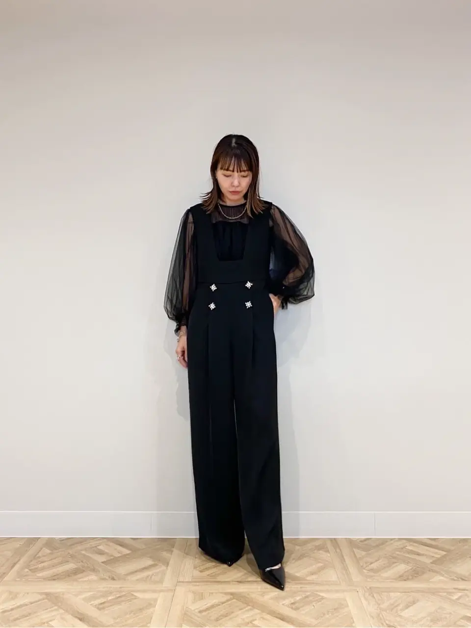 ビジュー釦サロペット / GRACE CONTINENTAL | GRACE CONTINENTAL