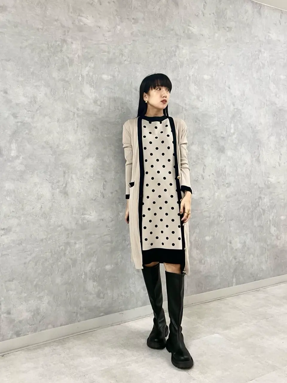 タグ付き23SSグレースクラス ワイドリブバイカラーカーディガン ロング丈金釦S ワイドリブバイカラーカーディガン / GRACE CONTINENTAL | GRACE