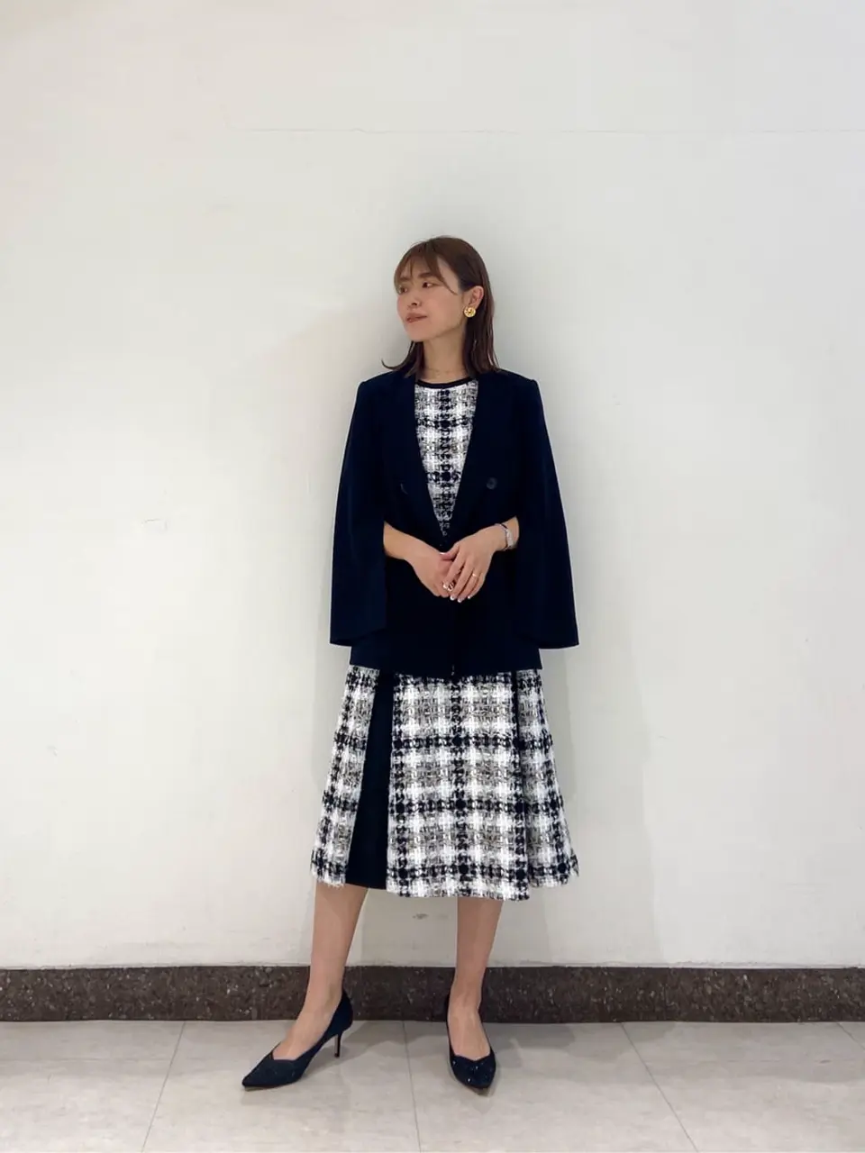 グレースコンチネンタル　ツイードBOXタックワンピース ツイードBOXタックワンピース / GRACE CONTINENTAL | GRACE