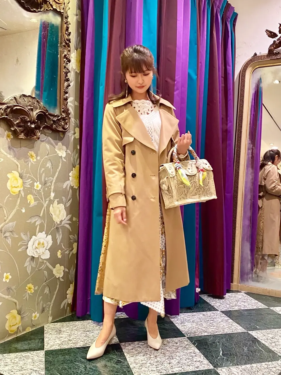 新品 未使用 グレースコンチネンタル バンダナフラワー プリントスカート 花柄 バンダナフラワープリントスカート / GRACE CONTINENTAL | GRACE