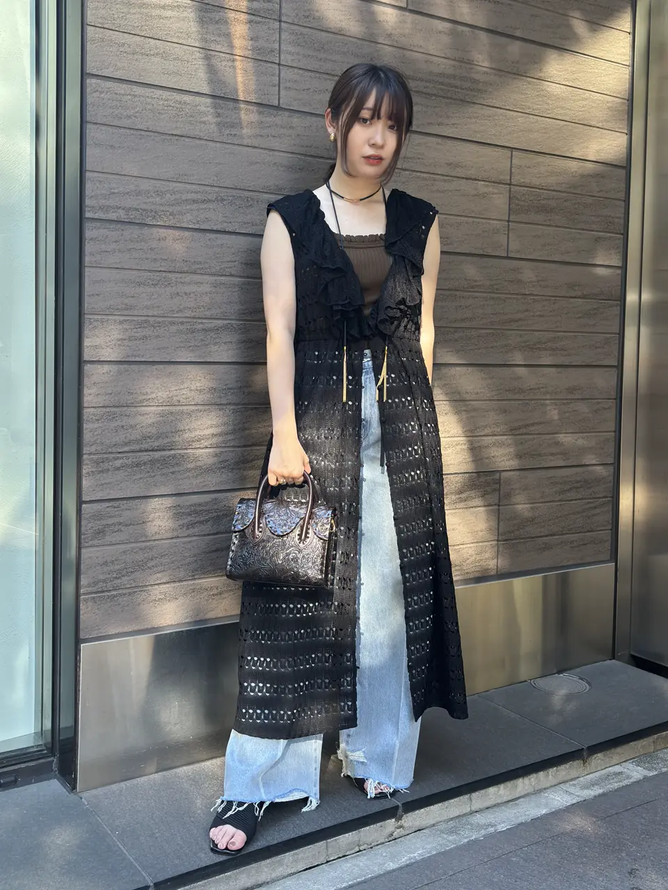 グレースコンチネンタル　上下セット黒 スタッズデニムシャツ / GRACE CONTINENTAL | GRACE CONTINENTAL