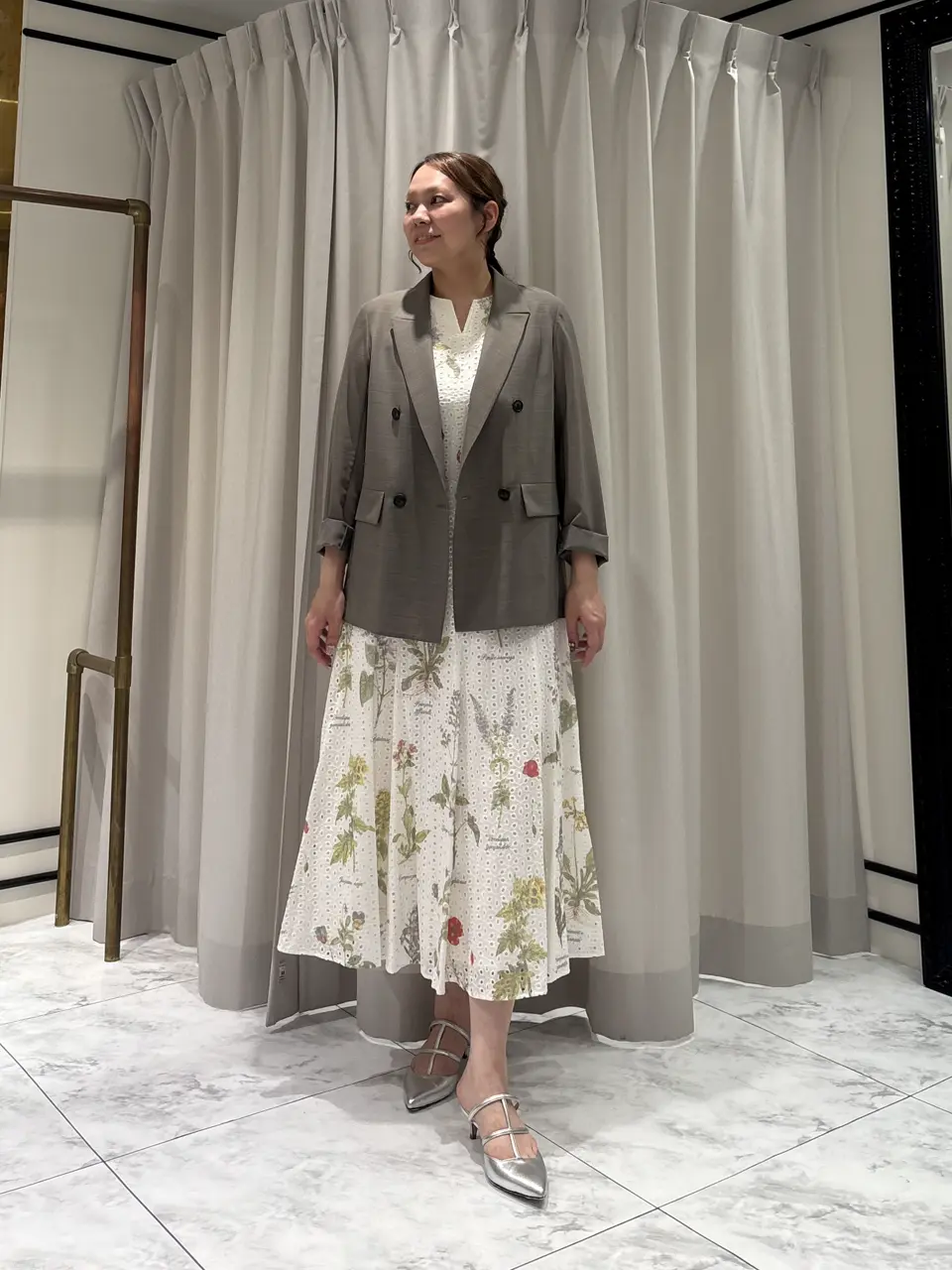 グレースコンチネンタル ビーズ刺繍チュニックワンピース 36 GRACE 
