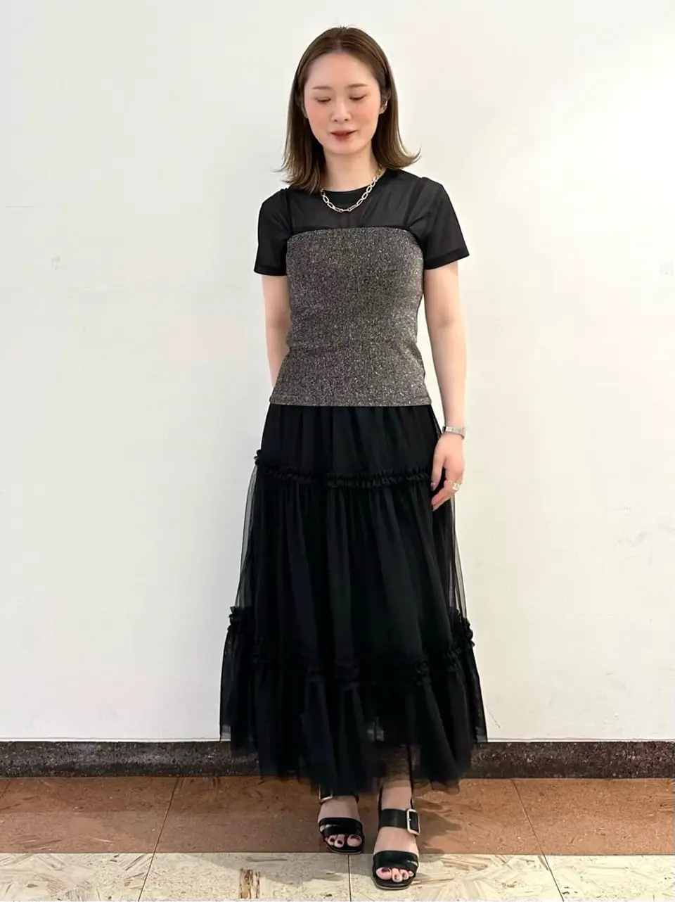 GRACE CONTINENTAL The Banquet Kogane. コーディネート画像