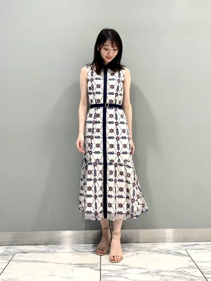 新品タグ付き✨GRYPHON シャツワンピース 裾チュールレース 白 XS マリンモチーフシャツワンピース / GRACE CONTINENTAL | GRACE