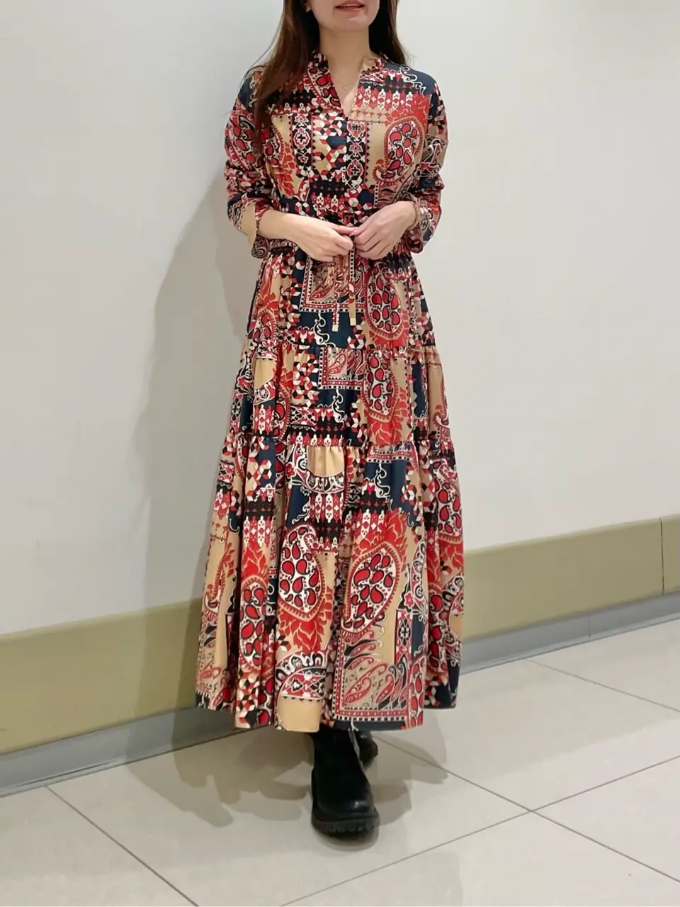 グレースコンチネンタル　ペイズリープリントシャツワンピース　36　ダイアグラム GRACE CONTINENTAL - レア！完売グレースペイズリープリント