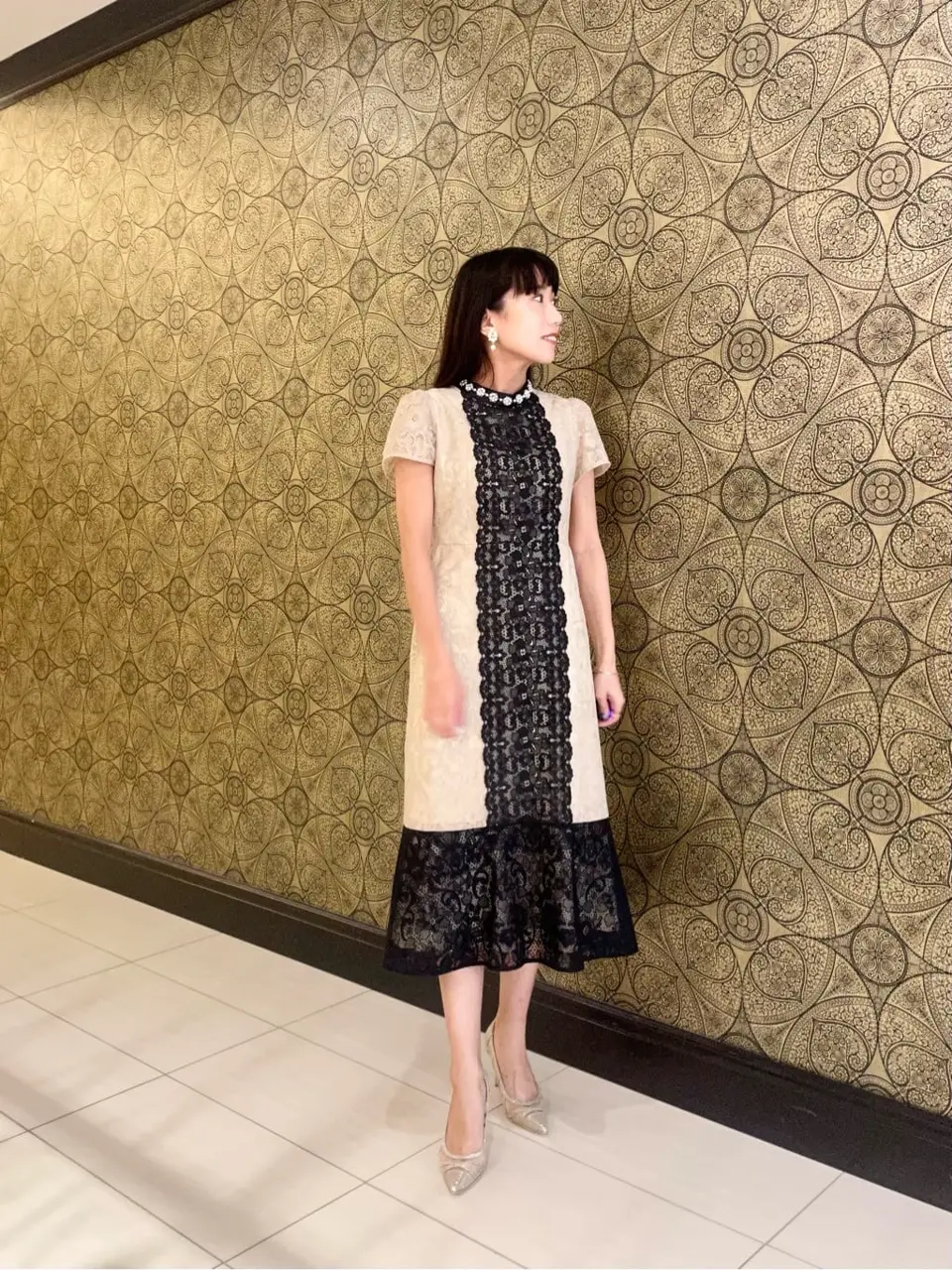 ＊Run丸＊　グレースコンチネンタル　レースドレス ローズ刺繍フレアドレス （ドレス）｜GRACE CONTINENTAL