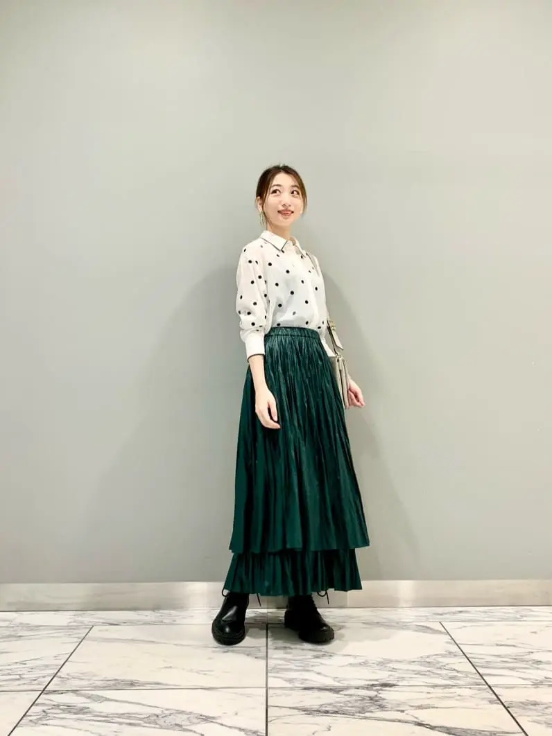 グレースコンチネンタル　プリーツスカート　Tシャツ付き フォイルラインプリーツスカート / GRACE CONTINENTAL | GRACE
