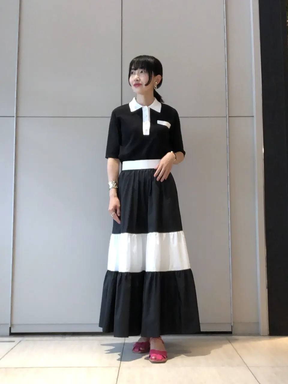 【新品未使用】GRACE CONTINENTAL バイカラースカート GRACE CONTINENTAL スカート バイカラージップスカート