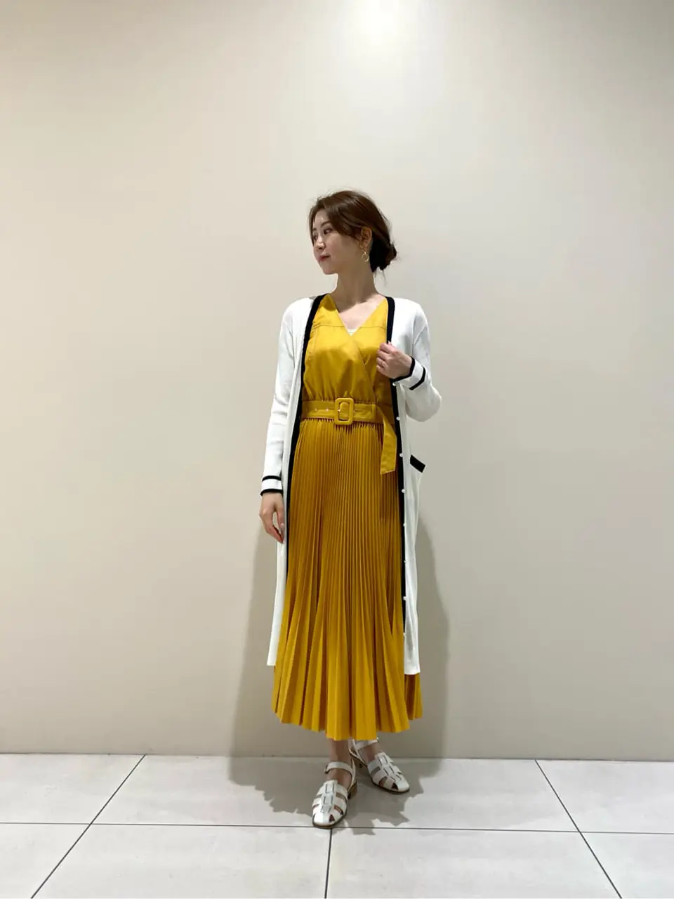 【グレースクラス】未使用 パール バイカラー リブ ロング カーディガン バイカラーリブロングカーディガン / GRACE CONTINENTAL | GRACE