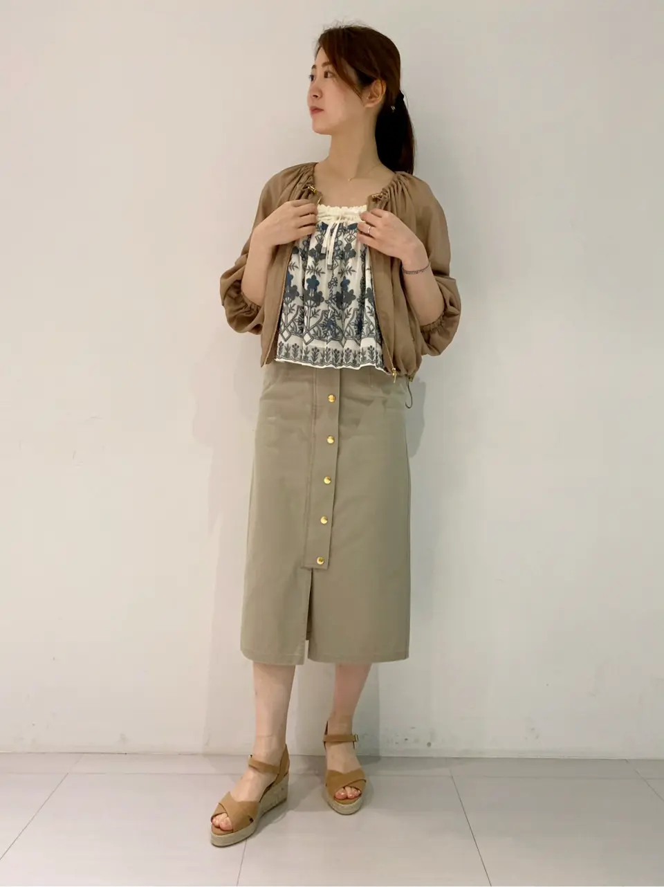GraceContinental刺繍ノースリーブとグリーンセーターセット エスニック刺繍ノースリーブ / GRACE CONTINENTAL | GRACE