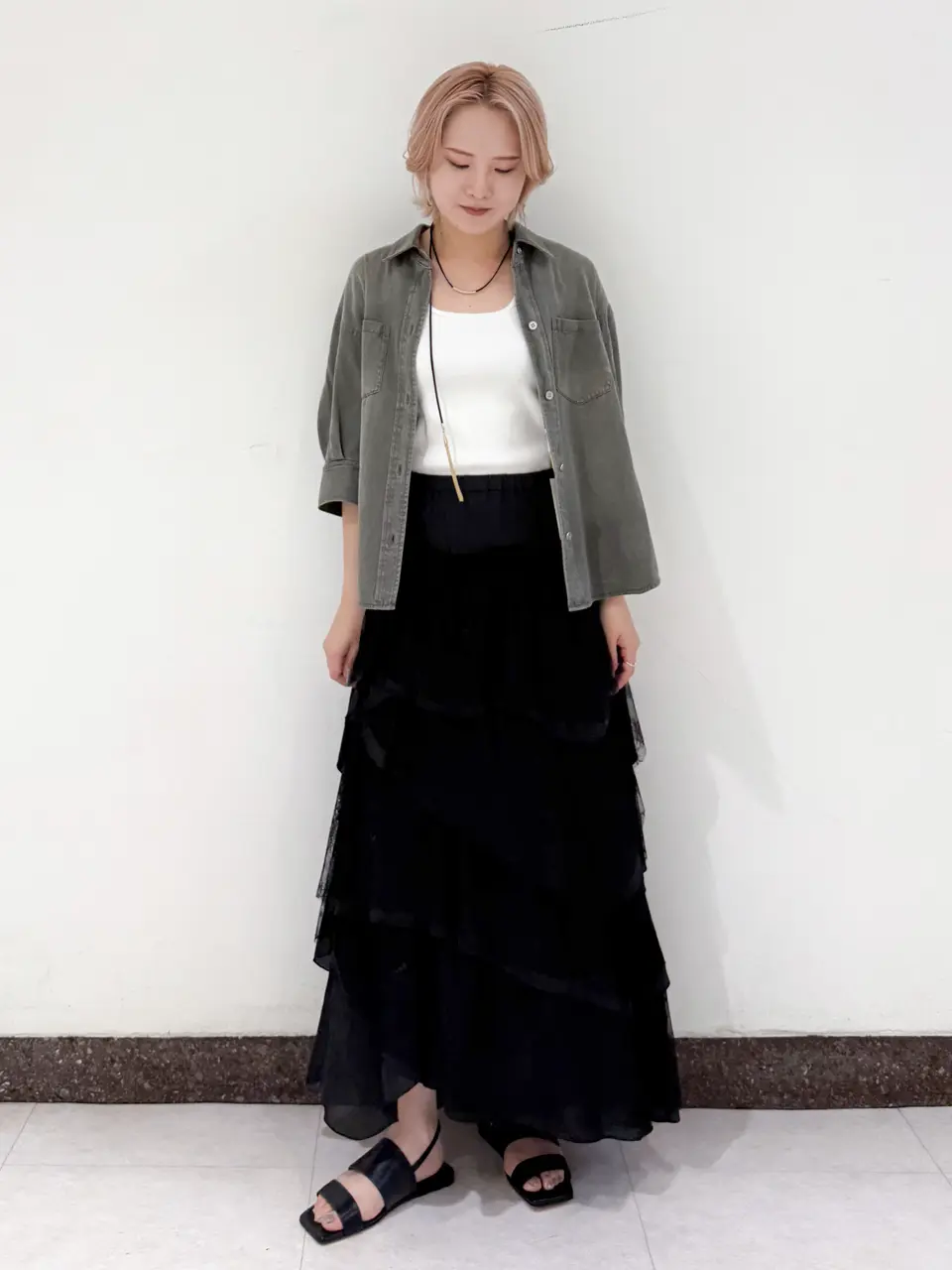 ティアード レース コンビ スカート レースコンビティアードスカート / GRACE CONTINENTAL | GRACE
