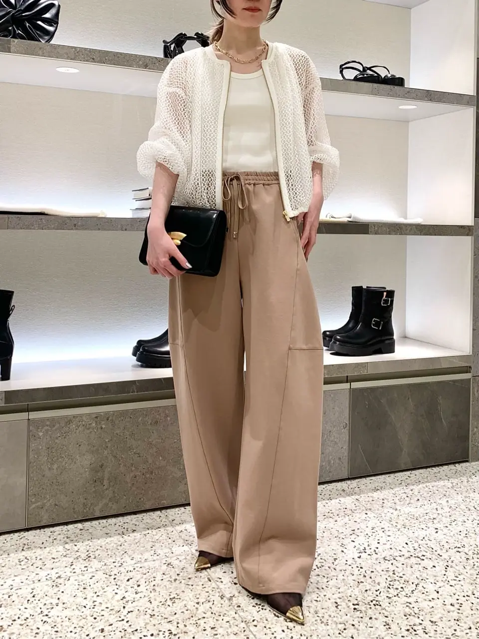 極美品✨ドレステリア　リネン100% ギャザーショートブルゾン　黄緑　38 トリプルクロスギャザー ブルゾン(ブルゾン)｜TO BE CHIC(トゥー