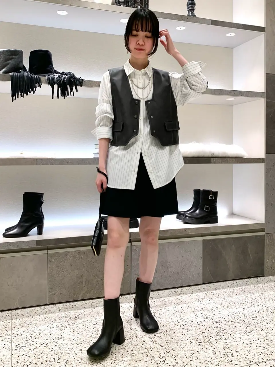 BayBee scallop collar JKエコレザージャケット BayBee scallop collar JKエコレザージャケット scallop collar