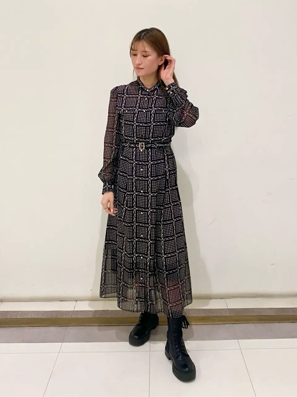 【グレースコンチネンタル】◆ フラワーチェックプリントワンピース フラワープリントワンピース / GRACE CONTINENTAL | GRACE
