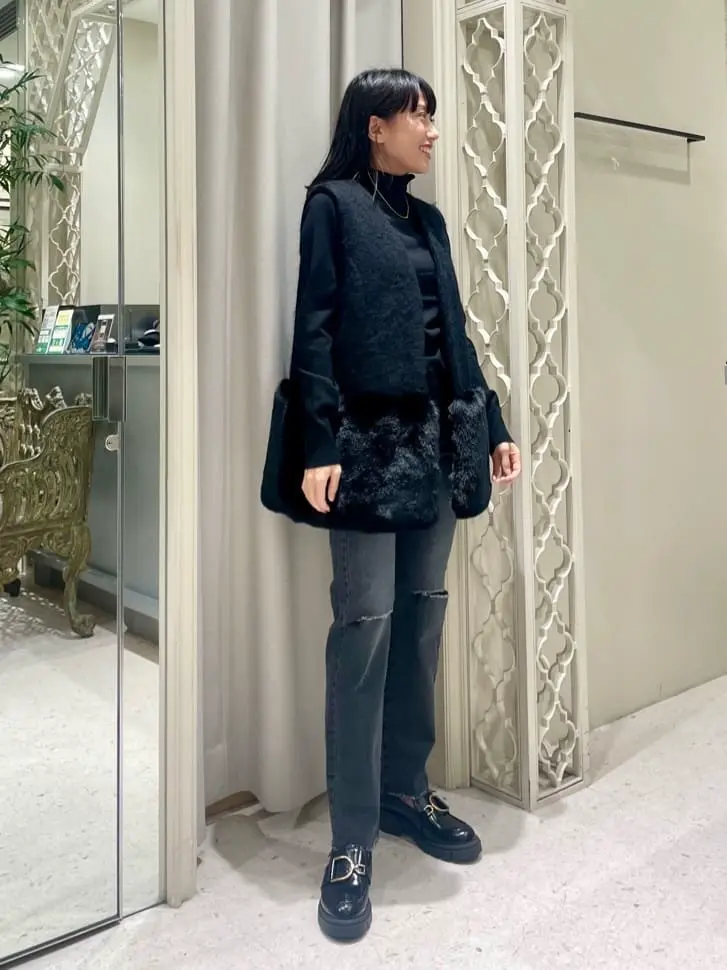 Diagram グレースコンチネンタル デニムスリムパンツ ストレッチ ブラック スリムブラックデニムパンツ / GRACE CONTINENTAL | GRACE