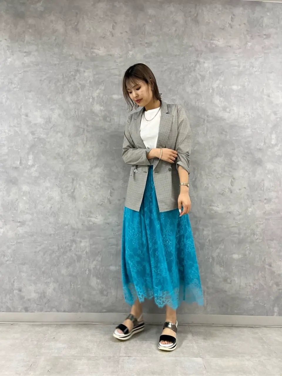 美品 2023 グレースコンチネンタル レース フレア チュール ロングスカート レースフレアスカート / GRACE CONTINENTAL | GRACE CONTINENTAL