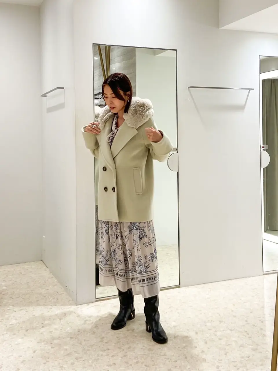 ⭐︎るんるん⭐︎ グレースコンチネンタル　フェィクファー付きコート ファーフードコート / GRACE CONTINENTAL | GRACE CONTINENTAL