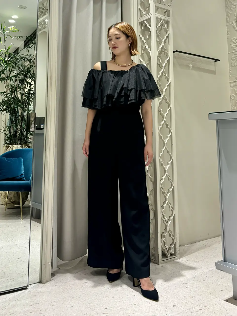 留美子様 極美品 グレースコンチネンタル ダブルブレストサロペット ネイビー M 留美子様 極美品 グレースコンチネンタル ダブルブレスト