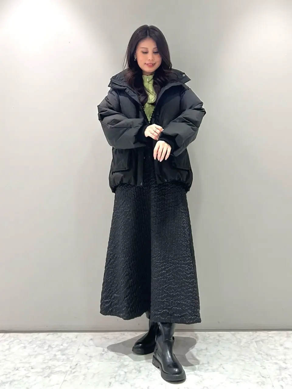 グレースコンチネンタル　エンボスキャミワンピース ブラック M 38 試着のみ エンボスキャミワンピース / GRACE CONTINENTAL | GRACE