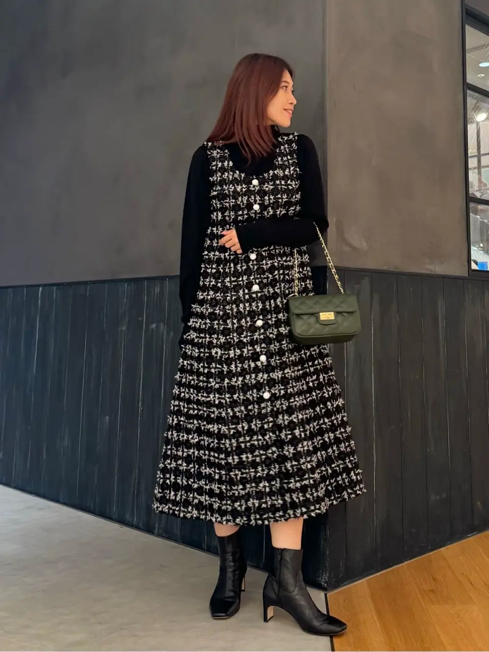 極美品◆グレースコンチネンタル 別注 ジュールトルニエ ツイードワンピース チュールヤーンツイードワンピース / GRACE CONTINENTAL | GRACE
