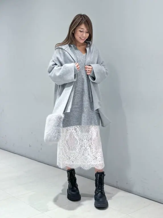 【美品】PAULE KA ニットワンピース グレー Sサイズ aoi公式オンラインストア(aoi ONLINE STORE)