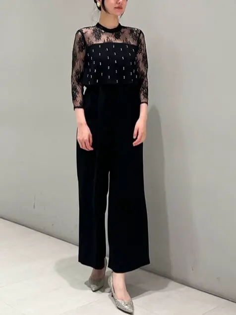 GRACE CONTINENTAL 刺繍ワイドサロペット　サイズ36 刺繍ワイドサロペット / GRACE CONTINENTAL | GRACE CONTINENTAL