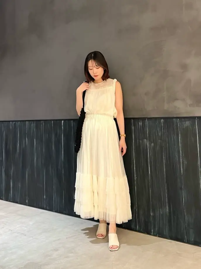 【グレースコンチネンタル】チュールノースリーブ トップ ラメベアトップ / GRACE CONTINENTAL | GRACE CONTINENTAL