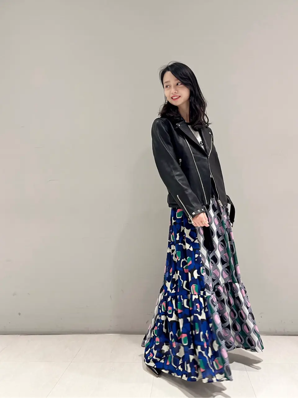 グレースコンチネンタル プリントコンビスカート 36 プリントコンビマキシスカート / GRACE CONTINENTAL | GRACE