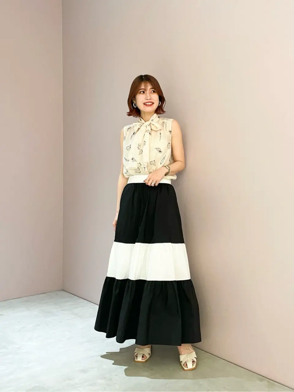 グレースコンチネンタル バイカラー ティアードスカート バイカラーティアードスカート / GRACE CONTINENTAL | GRACE