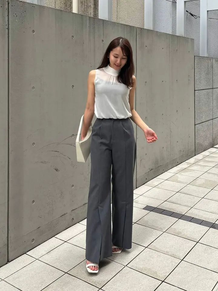 センタースリットワイドパンツ