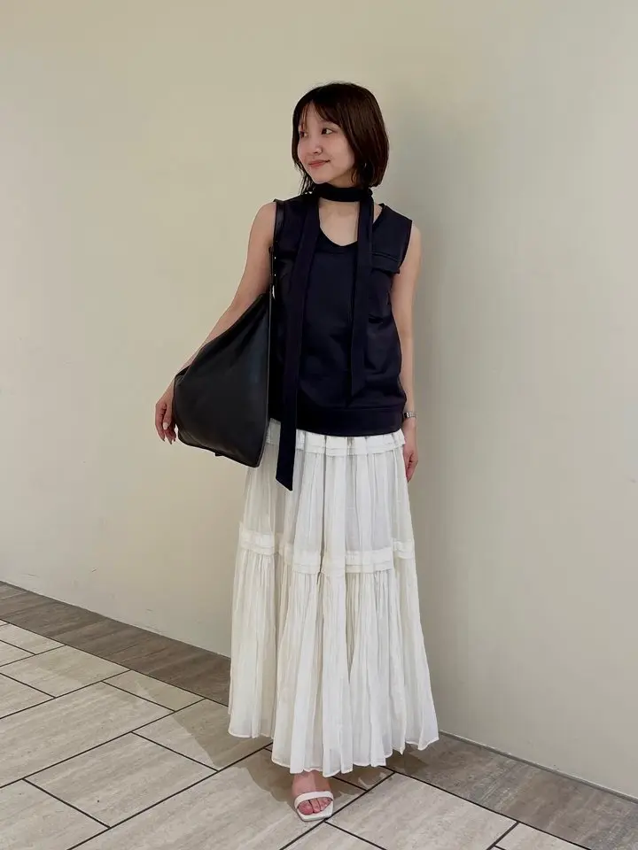 Indiaシルクブレンドティアードスカート