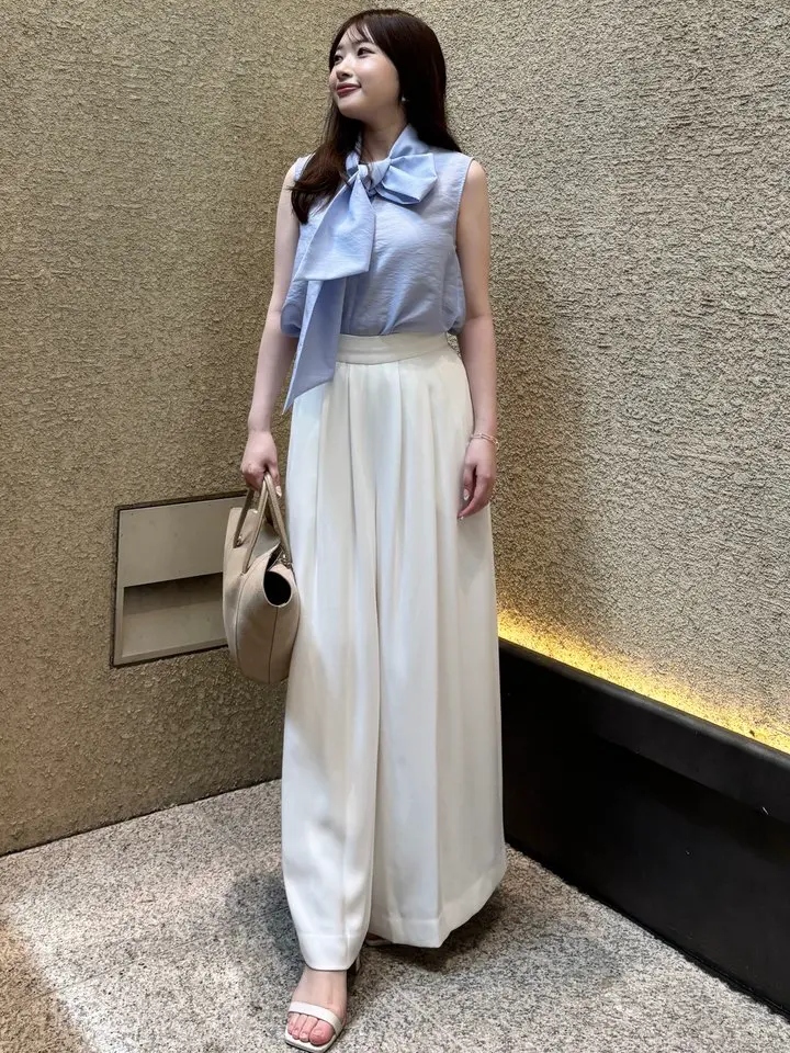 anuans ダブルサテンタックワイドパンツ アニュアンス anuans ダブルサテンタックワイドパンツ （GREY