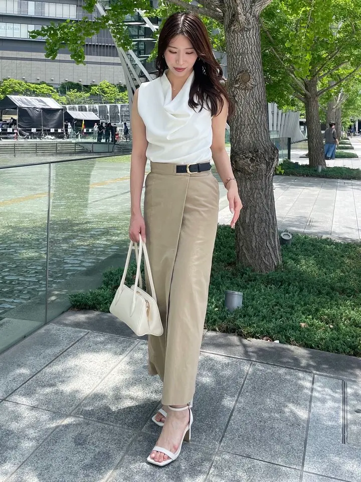 anuans ベルテッドチノタイトスカート ベルテッドチノタイトスカート