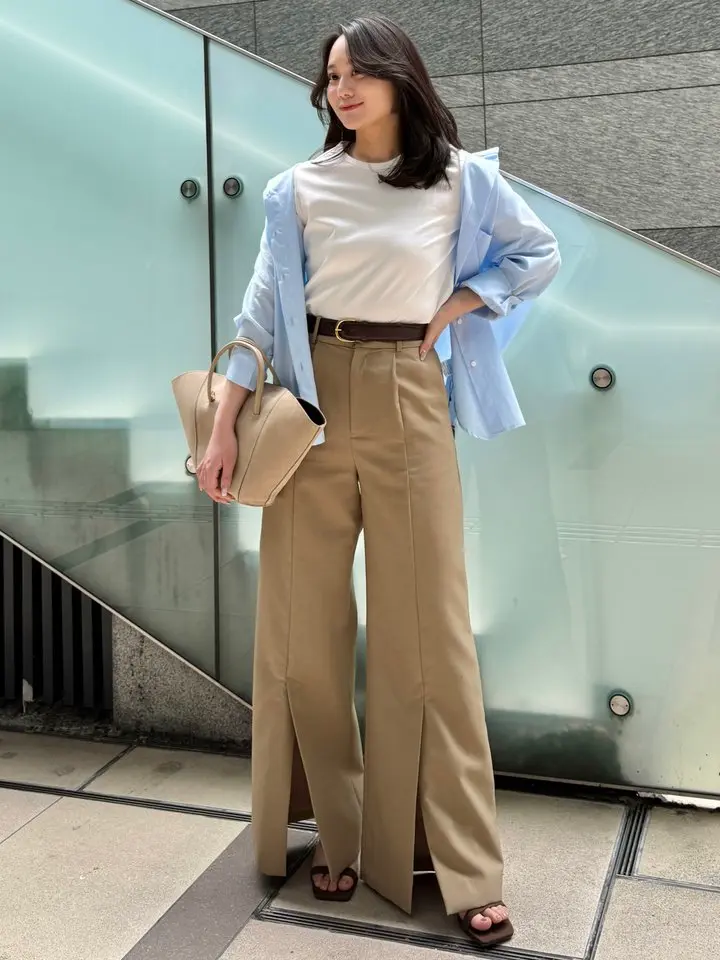 センタースリットワイドパンツ